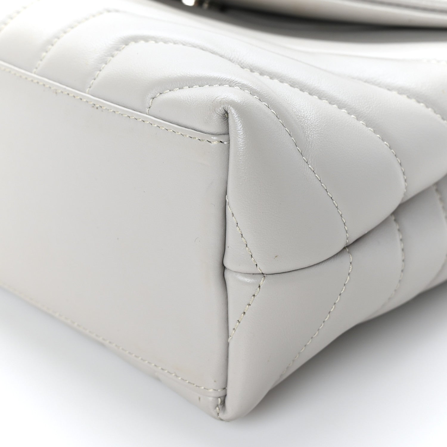 Saint Laurent Calfskin Y Quilted Monogram Small Loulou Chain Satchel Granite 7 of 7
