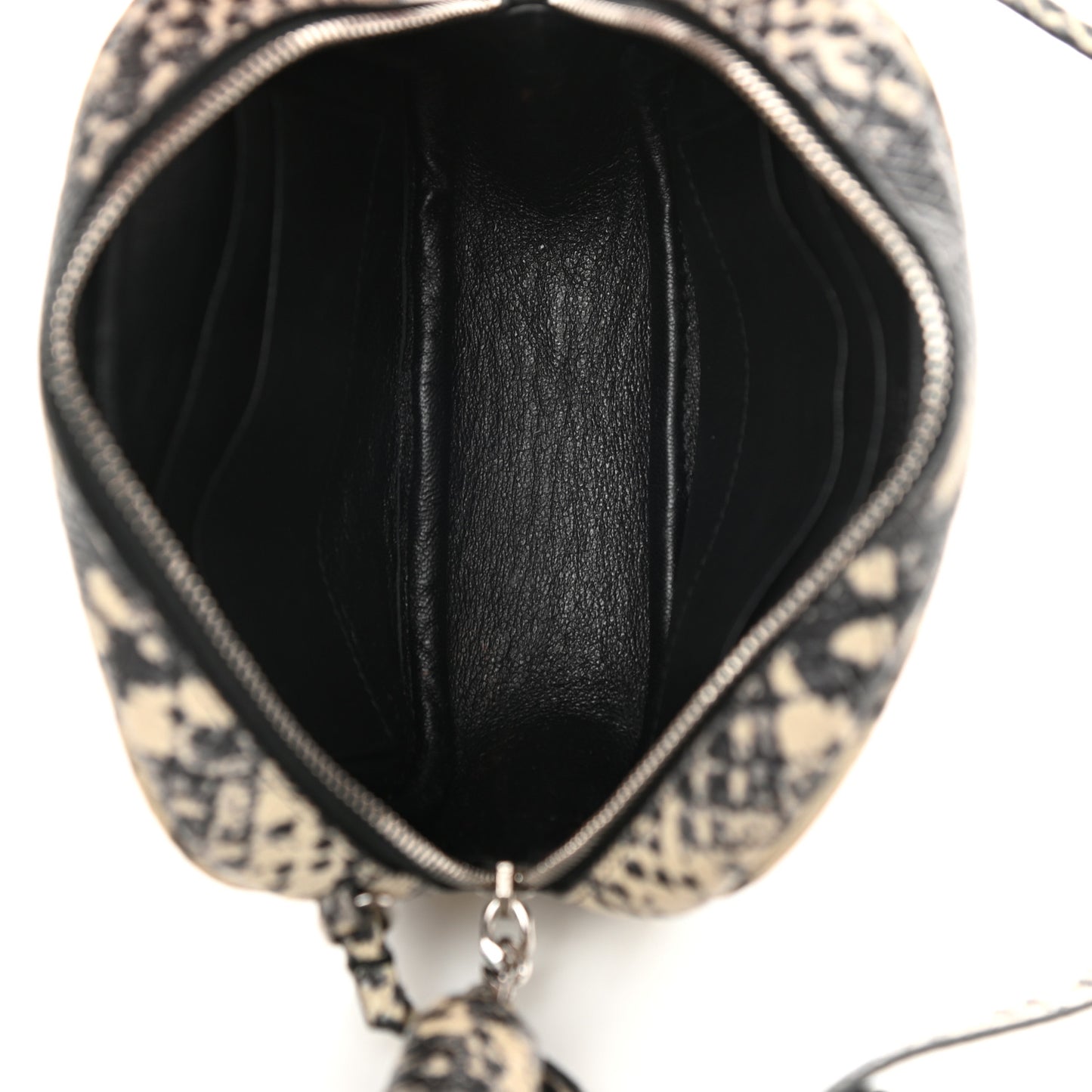 Python Embossed Calfskin Monogram Blogger Bag Black Beige