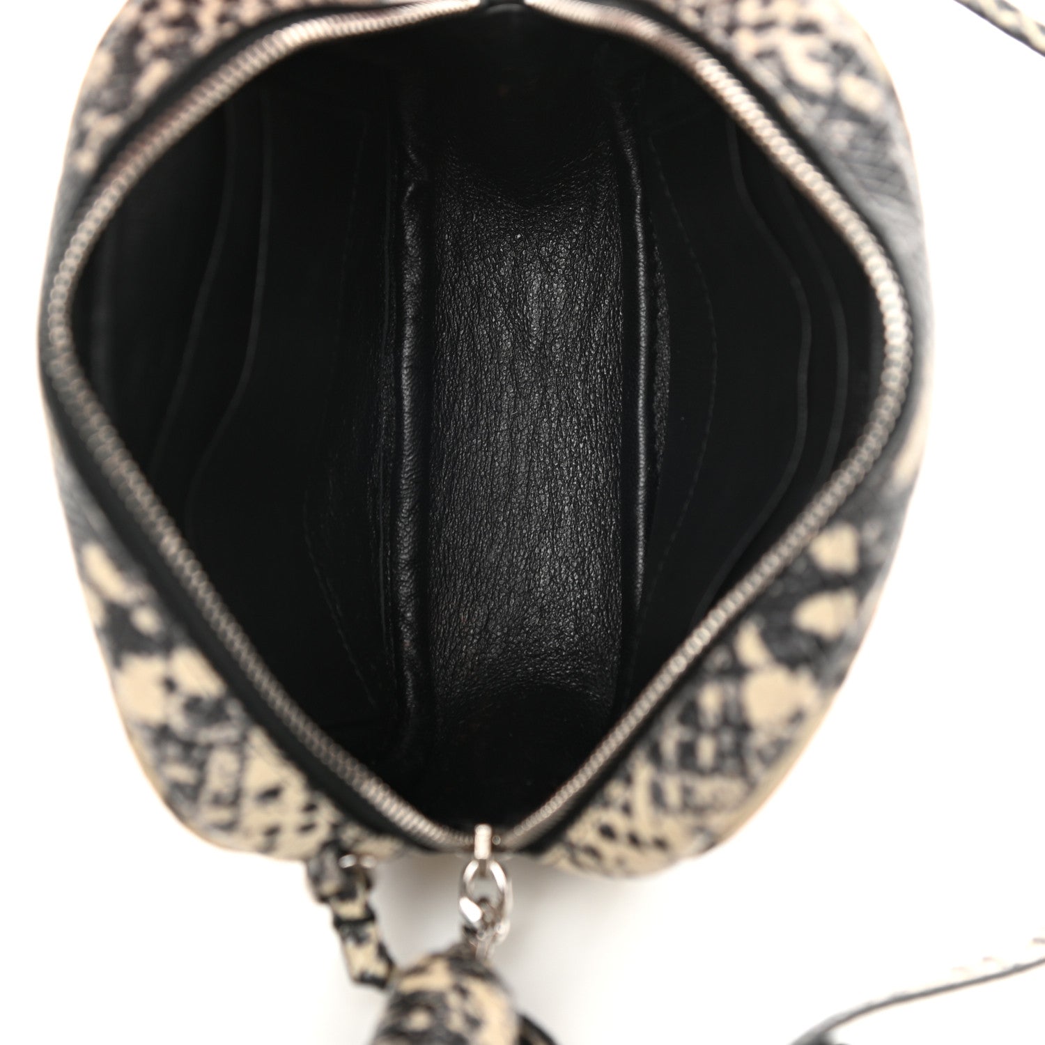 Saint Laurent Python Embossed Calfskin Monogram Blogger Bag Black Beige 5 of 14