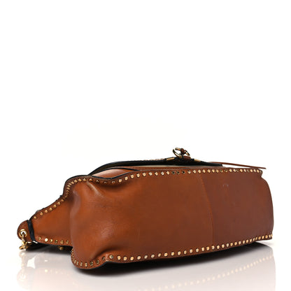 Chloe Calfskin Studded Medium Marcie Satchel Caramel 4 of 15