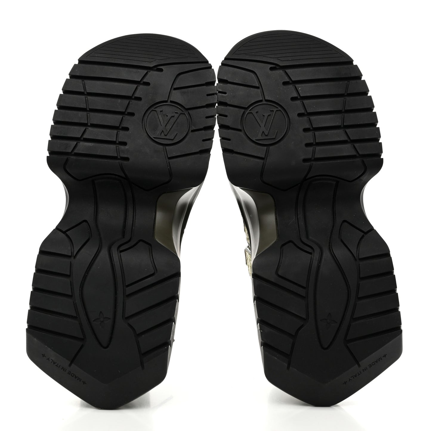 Calfskin Raffia LV Archlight 2.0 Platform Sneakers 37 Kaki