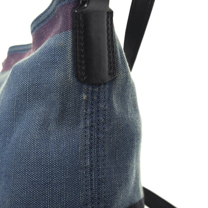 Burberry Overdyed Canvas Mega Check Mini Ashby Hobo Ultramarine Blue 16 of 23