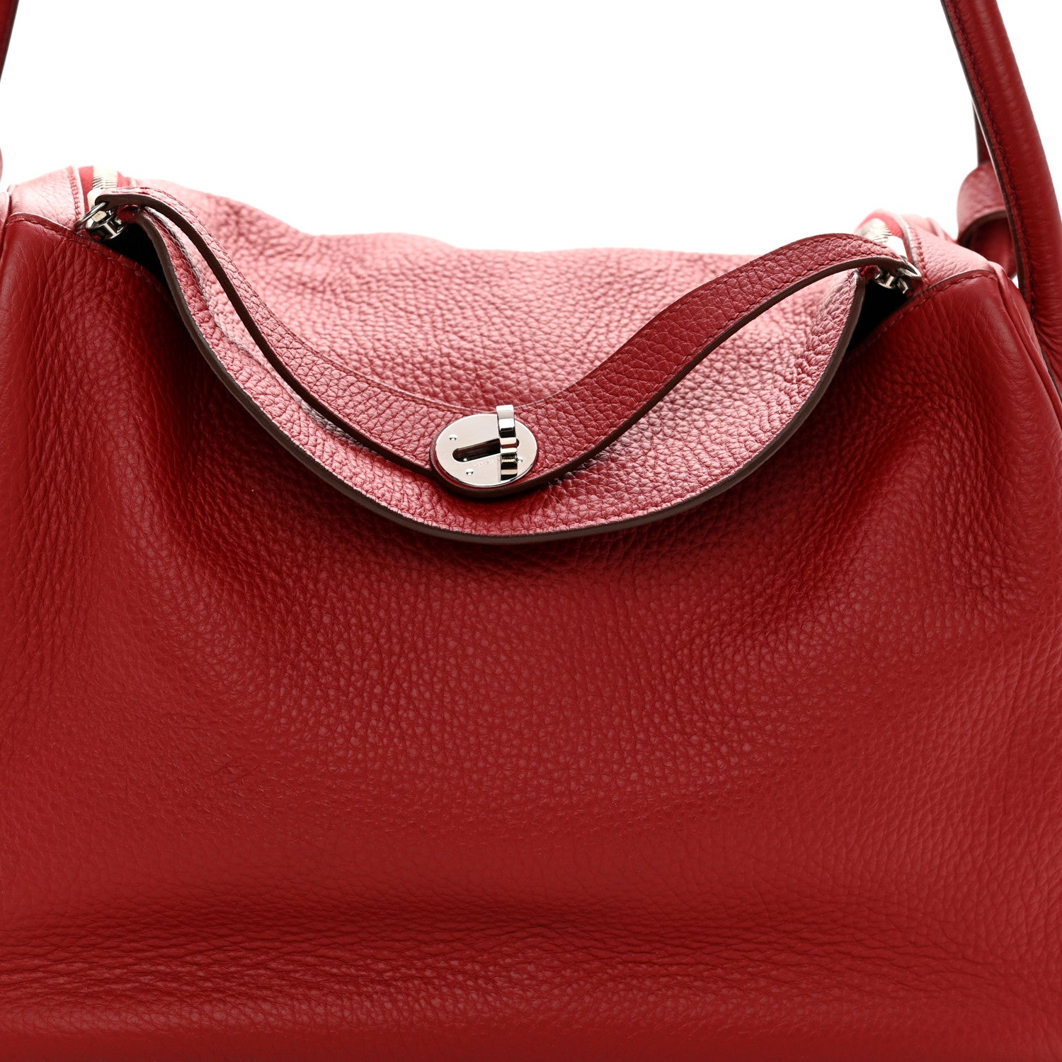 Hermes Taurillon Clemence Lindy 34 Rouge Vif 8 of 10
