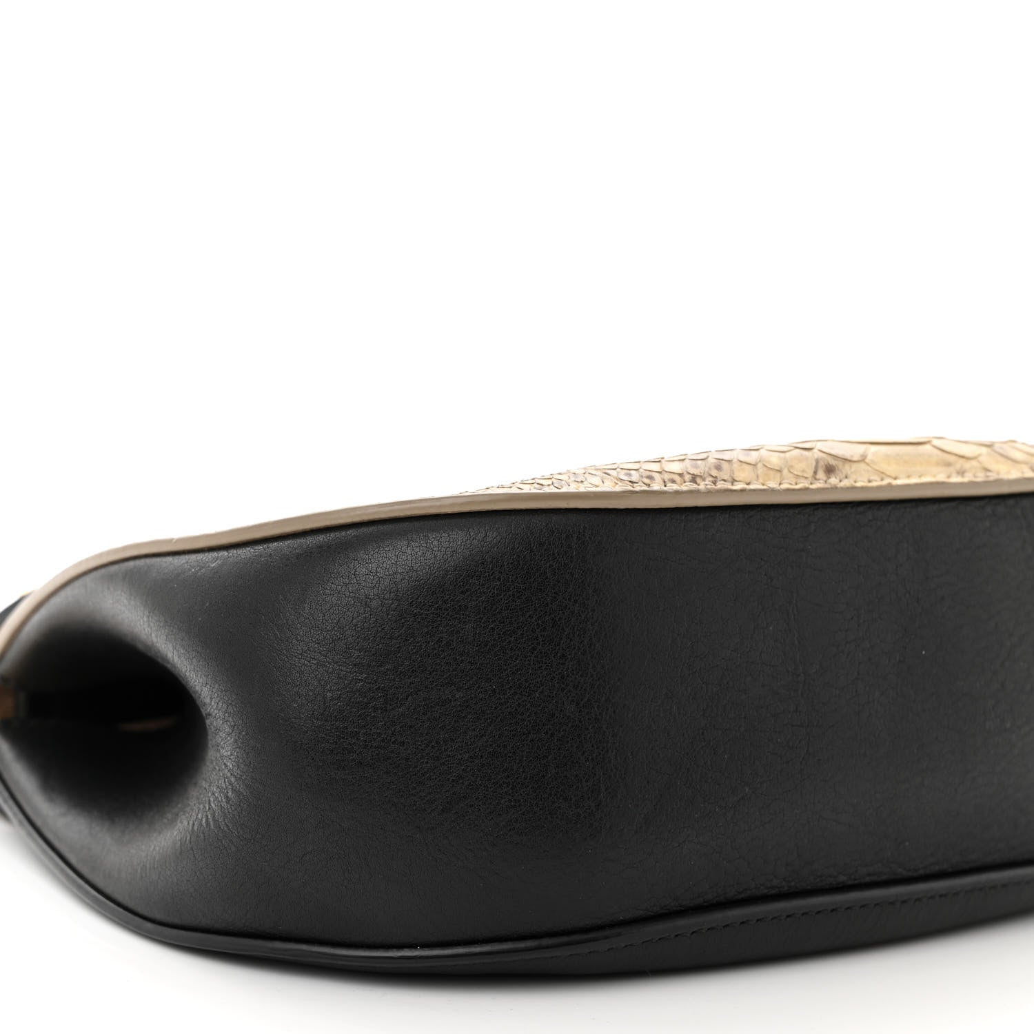 Chloe Snakeskin Smooth Calfskin Drew Shoulder Bag Beige Black 9 of 13