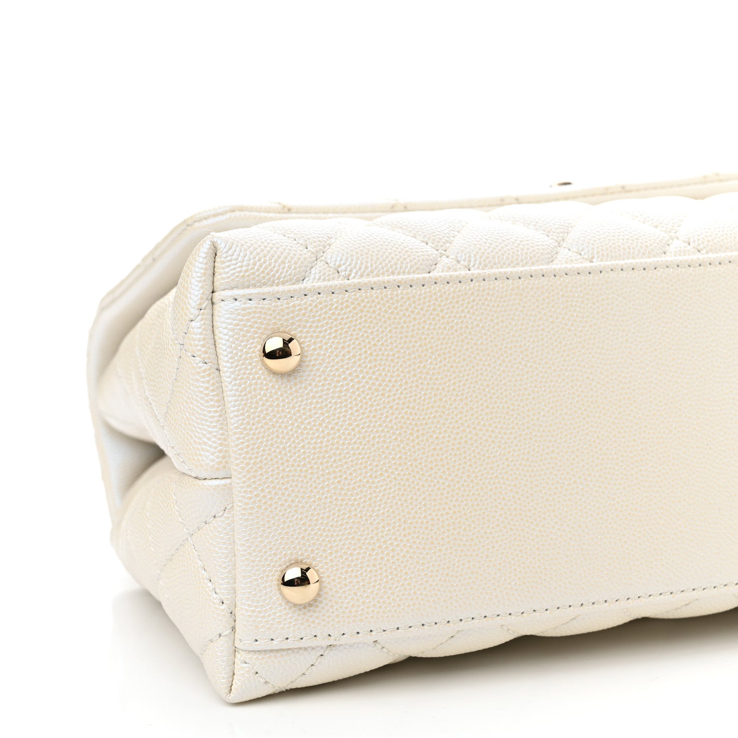 Chanel Iridescent Caviar Quilted Small Coco Handle Flap White 9 of 11