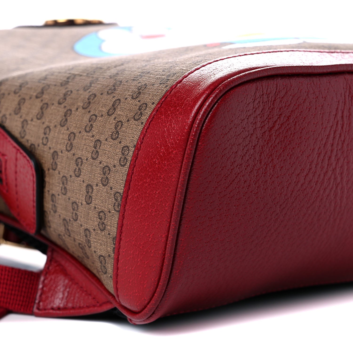 Gucci X DORAEMON Mini Vintage GG Supreme Monogram Small Dome Backpack Beige Cherry Red 9 of 10
