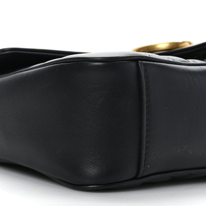 Gucci Calfskin Matelasse Small GG Marmont Shoulder Bag Black 8 of 9