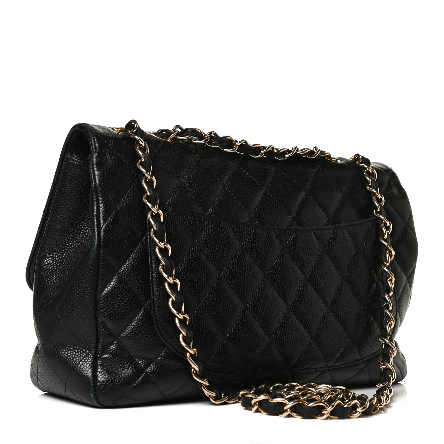 Caviar Quilted Jumbo Single Flap Black