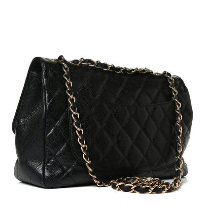 Chanel Caviar Quilted Jumbo Single Flap Black 3 of 16