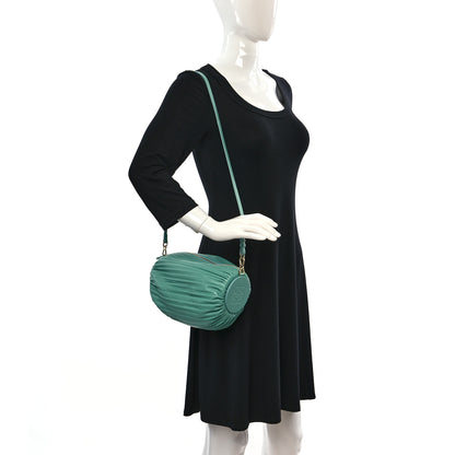 Loewe Lambskin Pleated Bracelet Pouch Shoulder Bag Fresh Mint 2 of 8