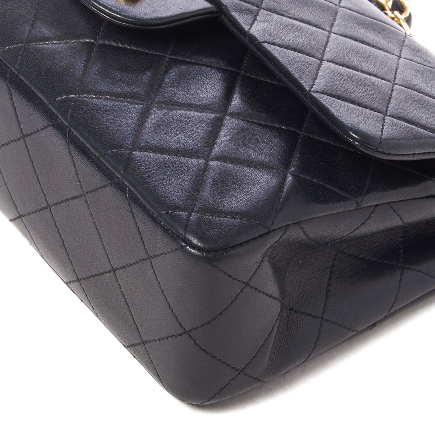 Lambskin Quilted Small Double Flap Black