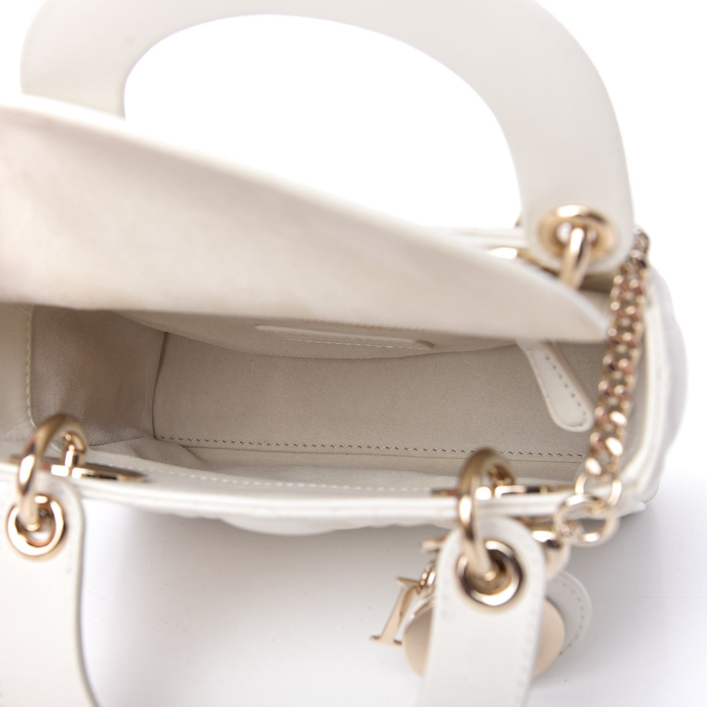 Lambskin Cannage Mini Lady Dior White