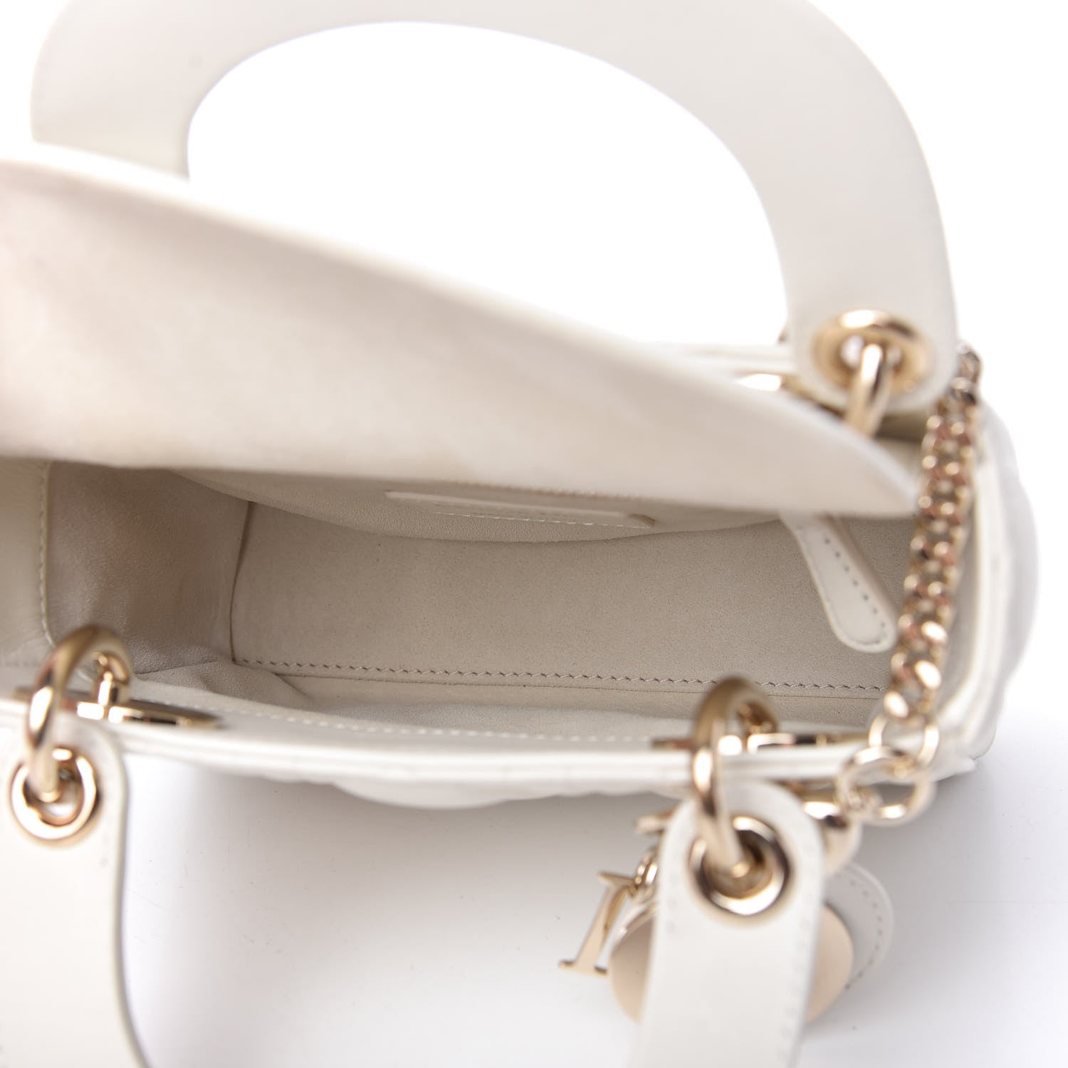 Christian Dior Lambskin Cannage Mini Lady Dior White 5 of 10
