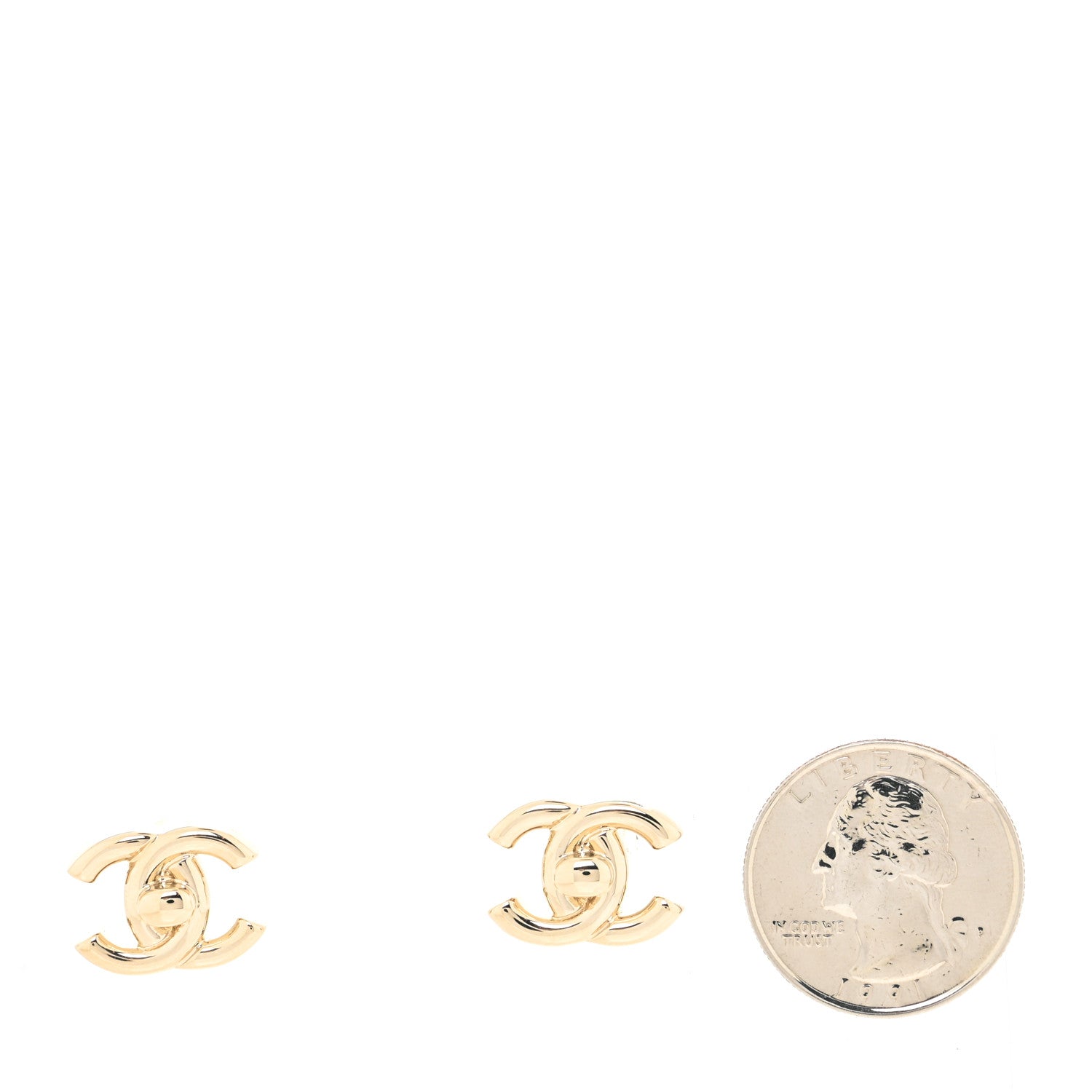 Chanel Metal CC Turnlock Earrings Gold 2 of 4