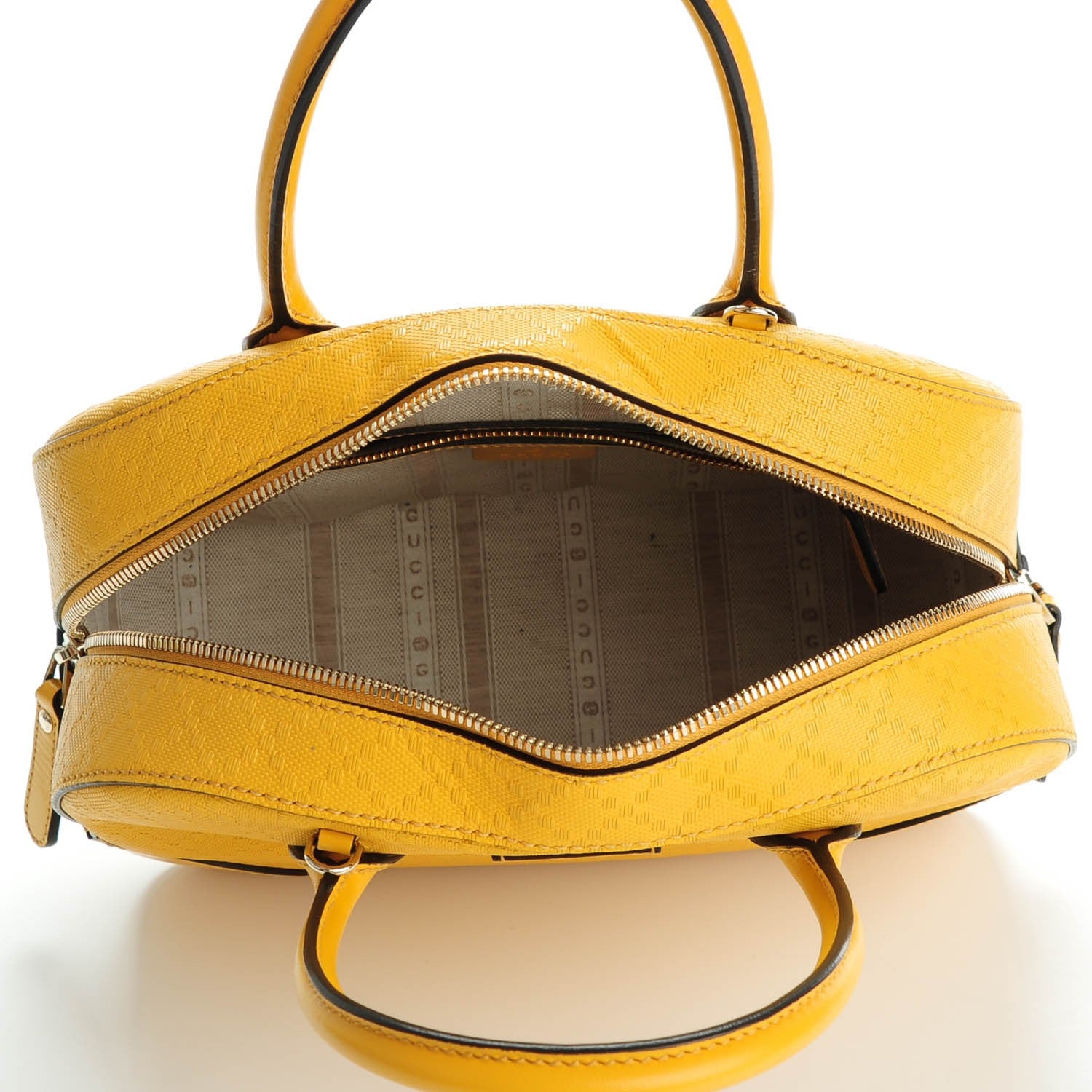 Gucci Calfskin Diamante Small Top Handle Bag Yellow 5 of 7