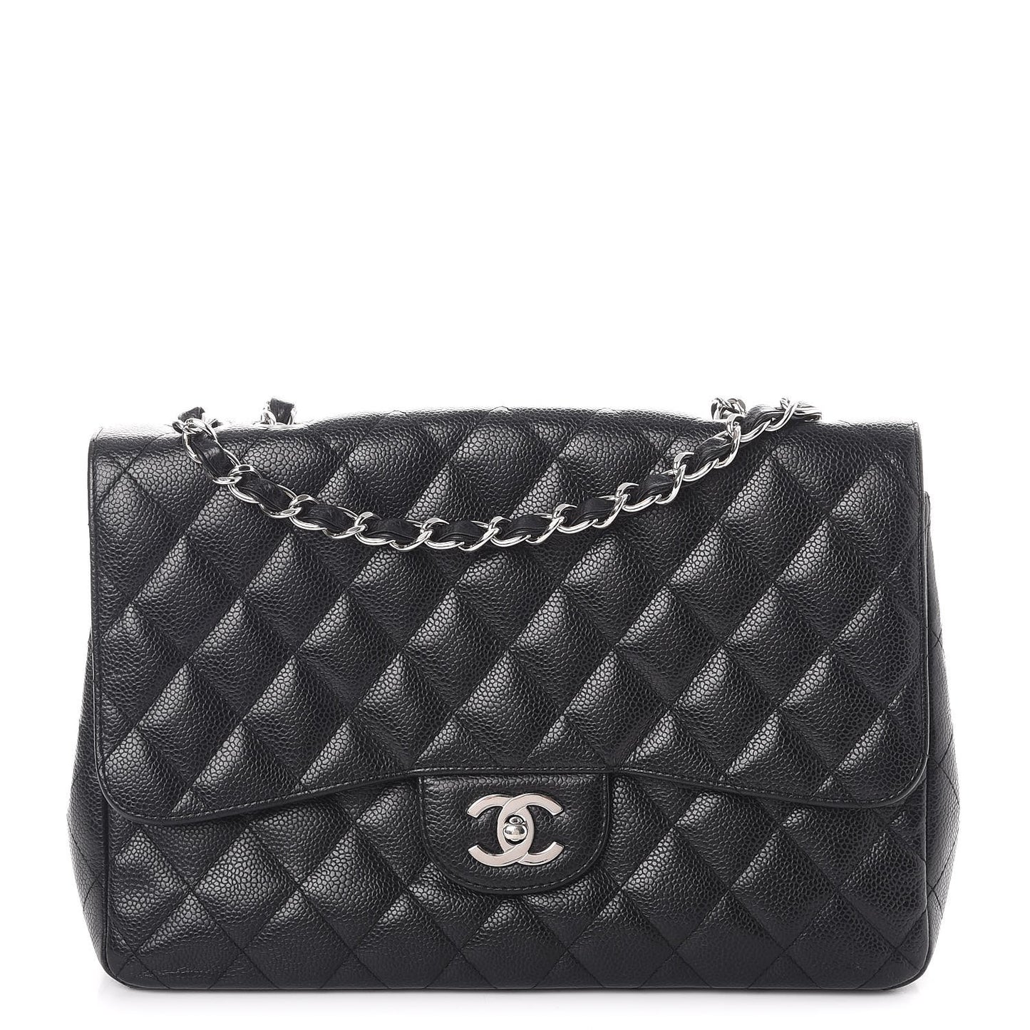 Caviar Quilted Jumbo Single Flap Black