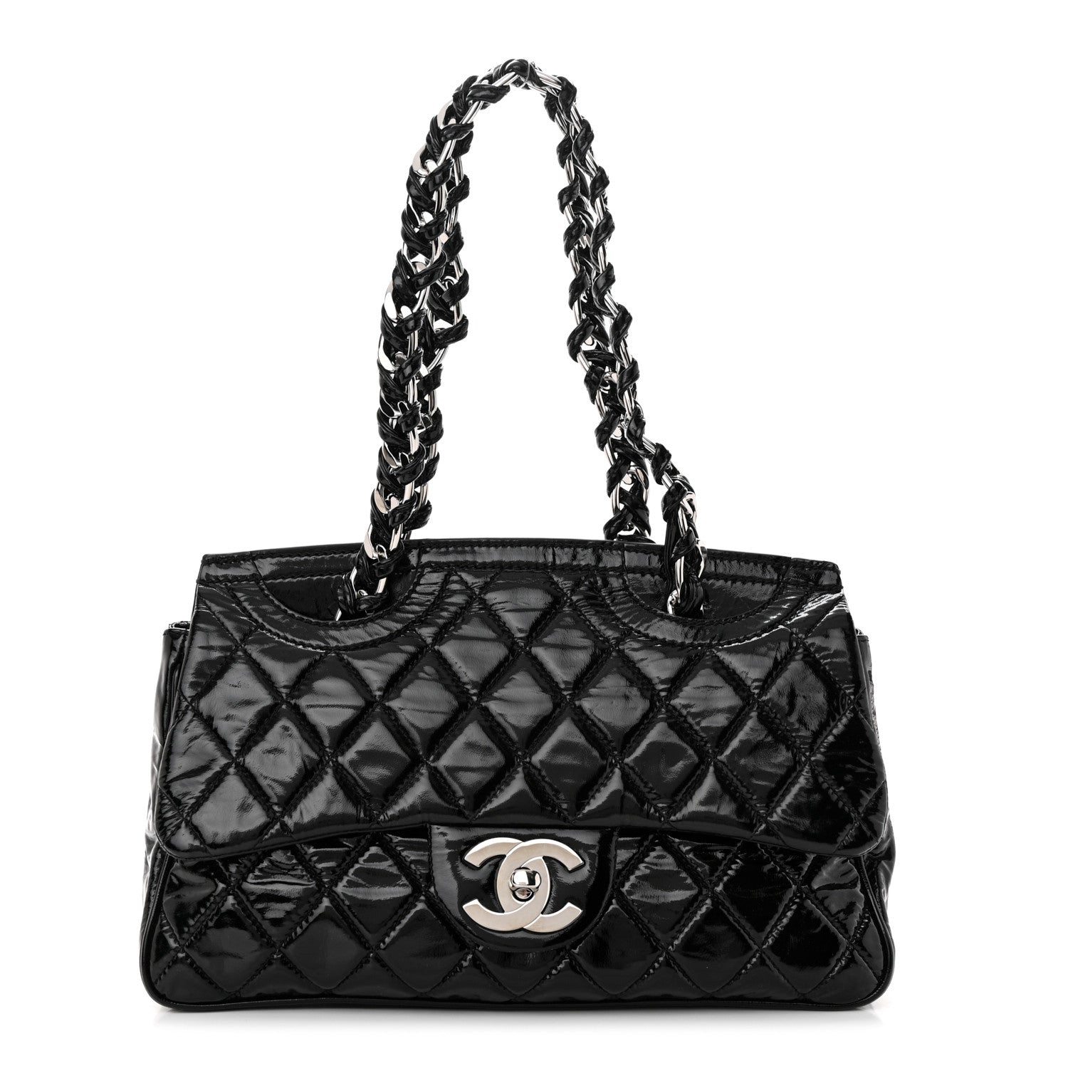 Chanel Patent Quilted Day Glo Flap Bag Black 1 of 11