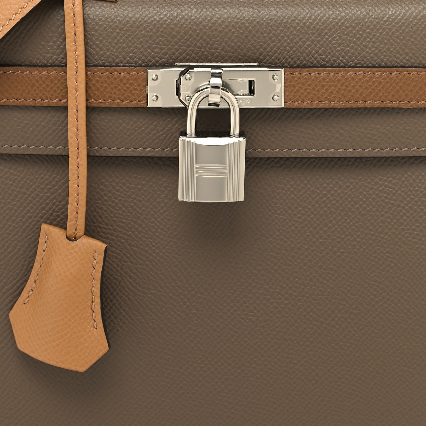 Epsom Tri-Color Kelly Sellier 25 Etoupe Alezan Biscuit