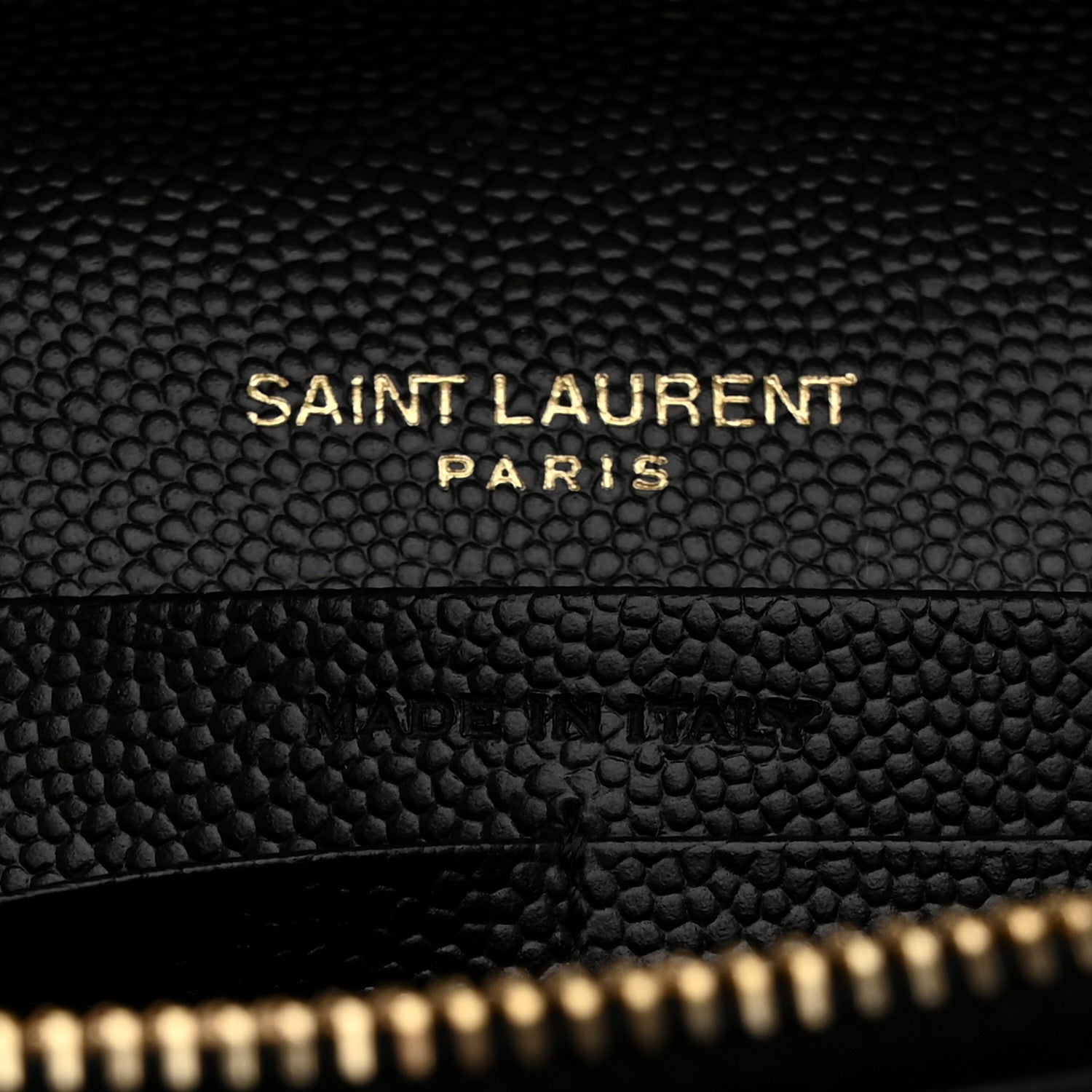 Saint Laurent Grain De Poudre Matelasse Chevron Monogram Chain Wallet Black 7 of 11