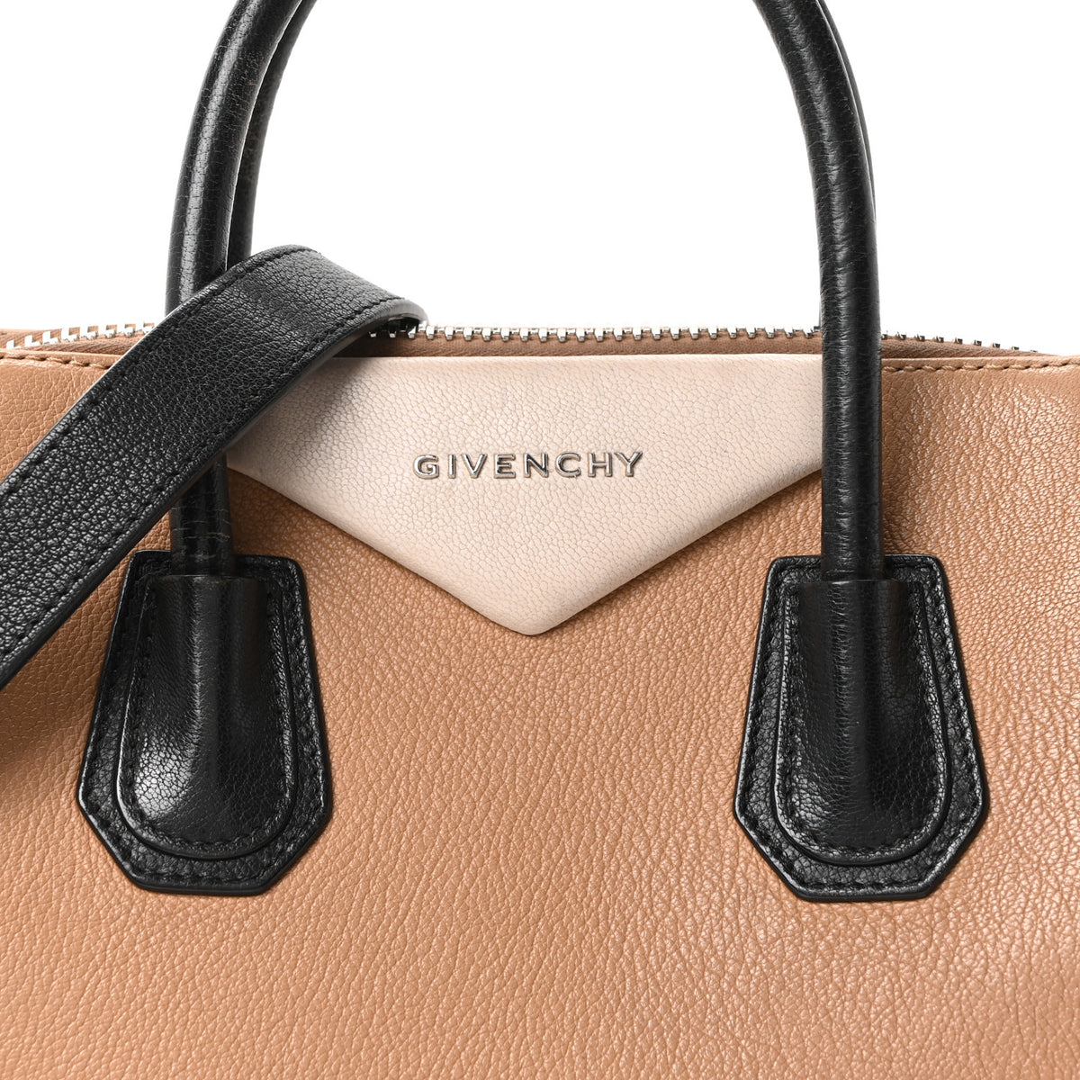 Givenchy Sugar Goatskin Small Tri-Color Antigona Beige Black Brown 8 of 10