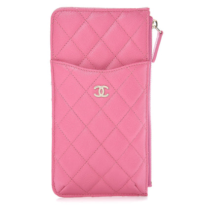 Chanel Caviar Quilted Classic Flat Wallet Pouch Pink 1 of 12