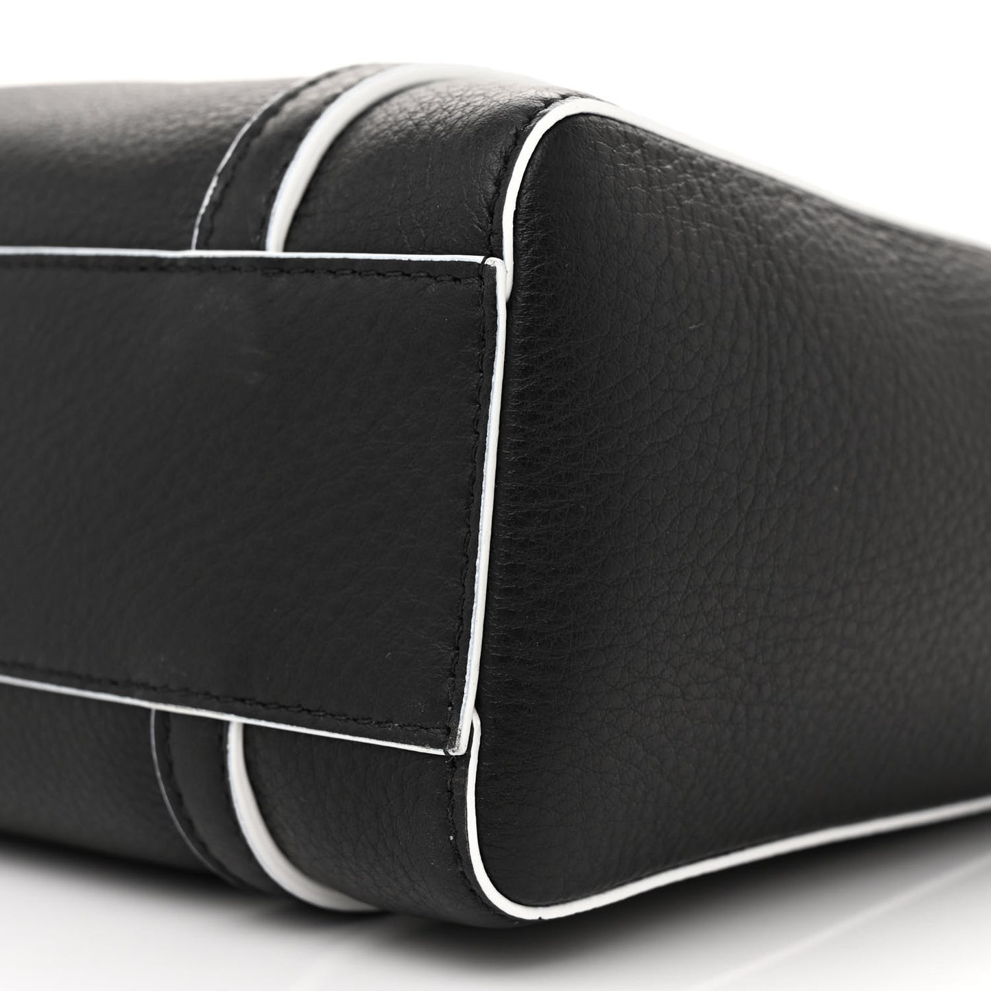 Smooth Calfskin Logo Double Sided XXS Everyday Tote Black White