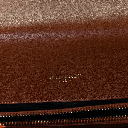 Saint Laurent Sheepskin Matelasse Chevron Monogram Large College Satchel Brick 6 of 8