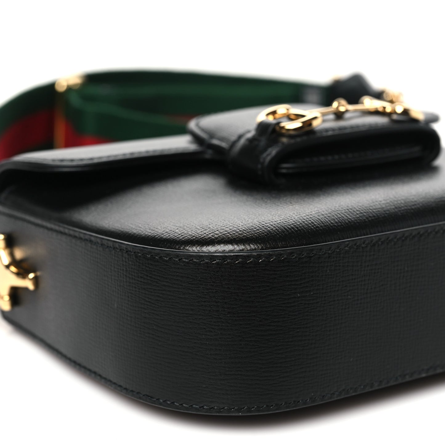 Azalea Calfskin Web Mini Horsebit 1955 Shoulder Bag Black