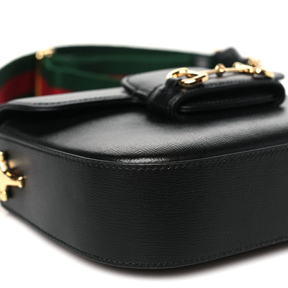 Gucci Azalea Calfskin Web Mini Horsebit 1955 Shoulder Bag Black 9 of 10