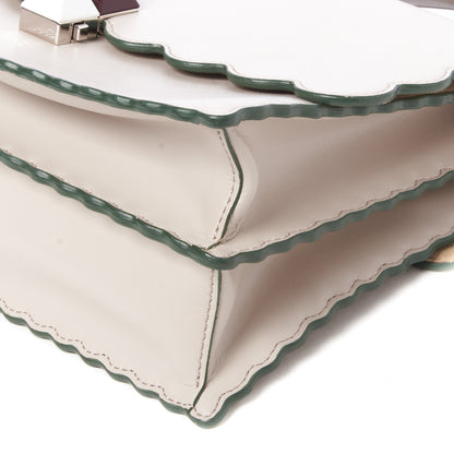 Fendi Vitello Liberty Scalloped Studded Kan I Shoulder Bag Grigio Polvere 4 of 8