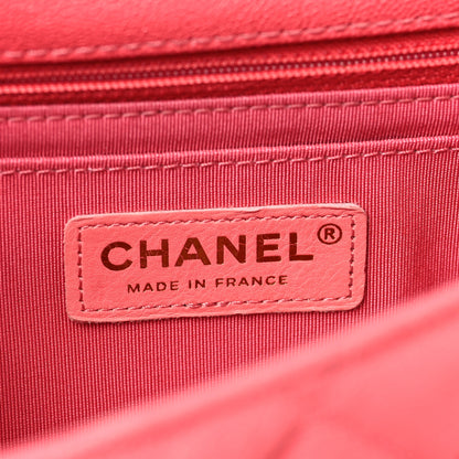 Chanel Iridescent Caviar Quilted Mini Flap With Thick Strap Pink Beige 6 of 10