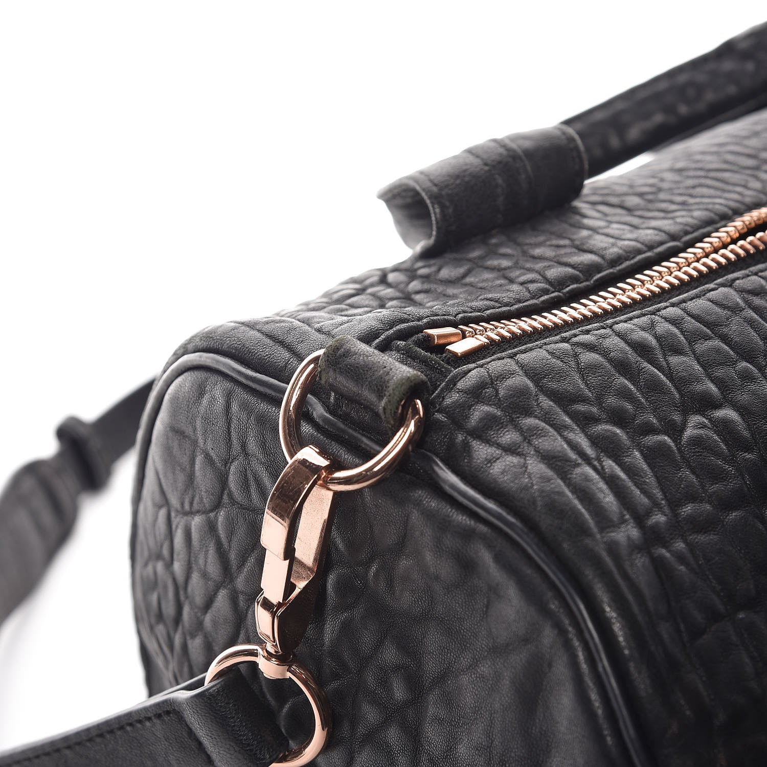 Alexander Wang Pebbled Lambskin Rocco Black Rose Gold Hardware 16 of 17