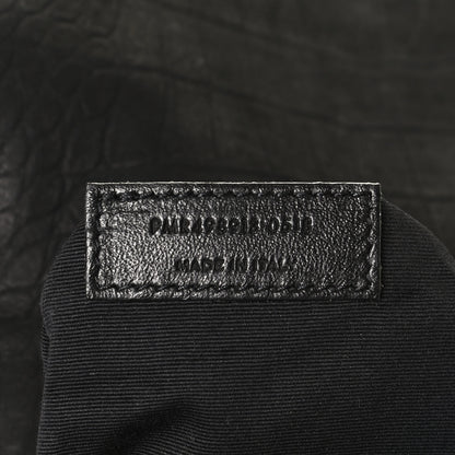 Saint Laurent Nubuck Crocodile Embossed Monogram Medium Niki Chain Satchel Black 7 of 10