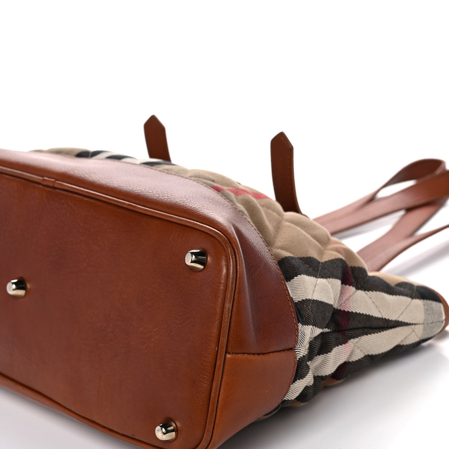 Canvas Quilted Nova Check Tote Brown