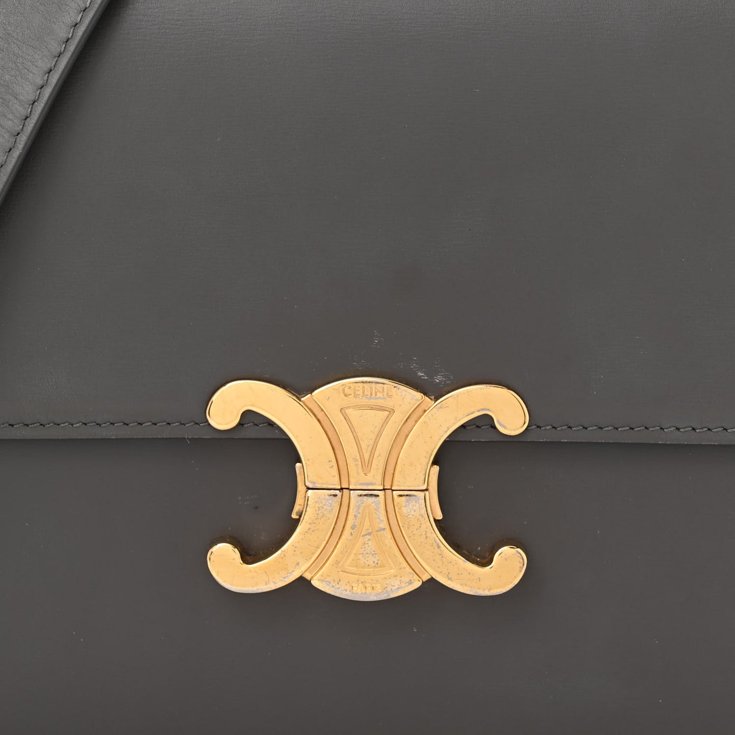 Shiny Calfskin Medium Triomphe Grey