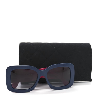 Chanel Acetate Quilted CC Rectangle Sunglasses 5483 Pink Blue 7 of 7
