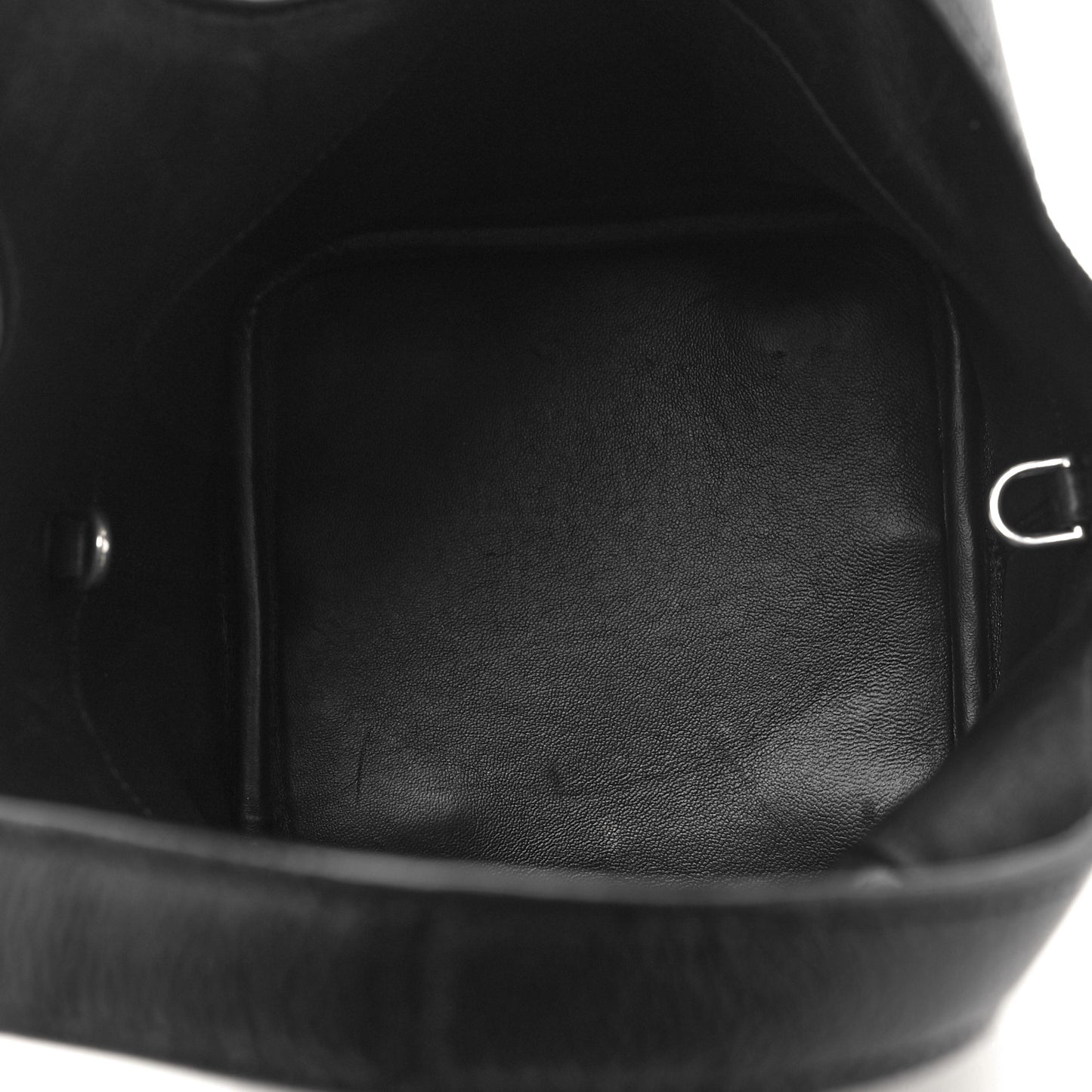 Grained Calfskin Small Locker Hobo Black