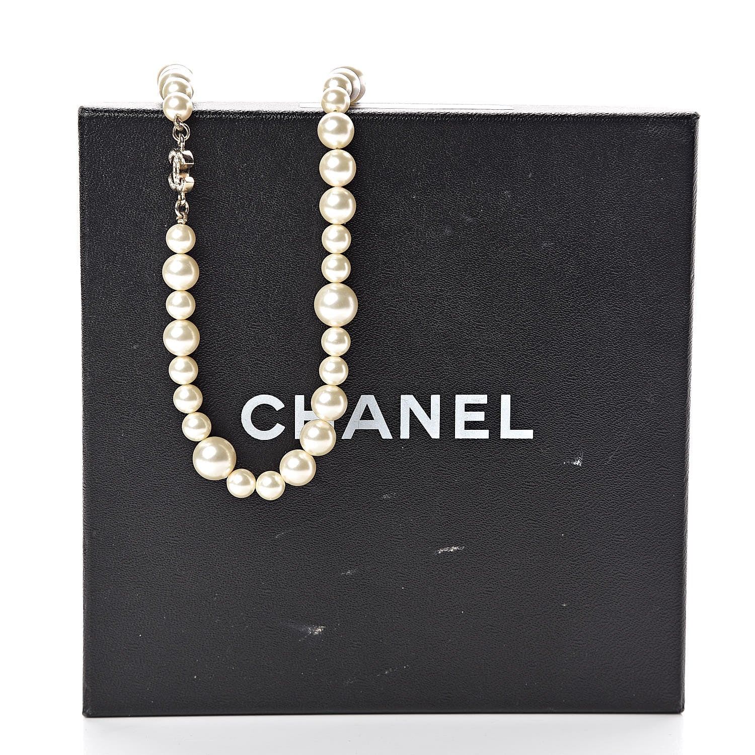 Chanel Pearl Crystal Long CC Necklace Gold 6 of 6