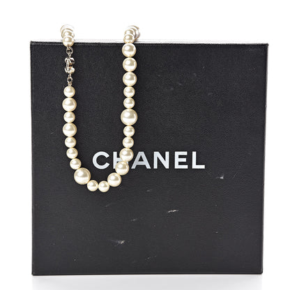 Chanel Pearl Crystal Long CC Necklace Gold 6 of 6