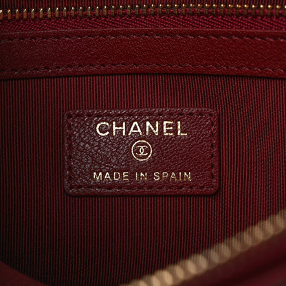 Chanel Lambskin Quilted Chanel 19 Medium Cosmetic Case Burgundy 6 of 7