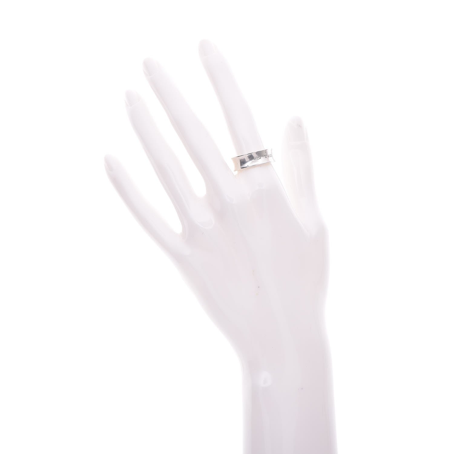 Tiffany Sterling Silver 1837 Band Ring 54 7 2 of 4
