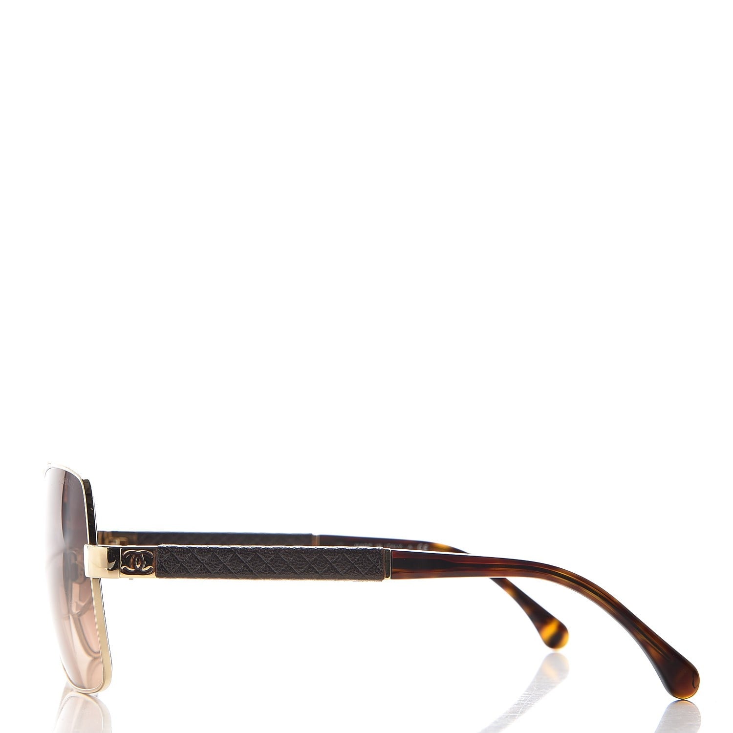 Chanel Pilot Quiltied Sunglasses 4196-Q Gold 3 of 9