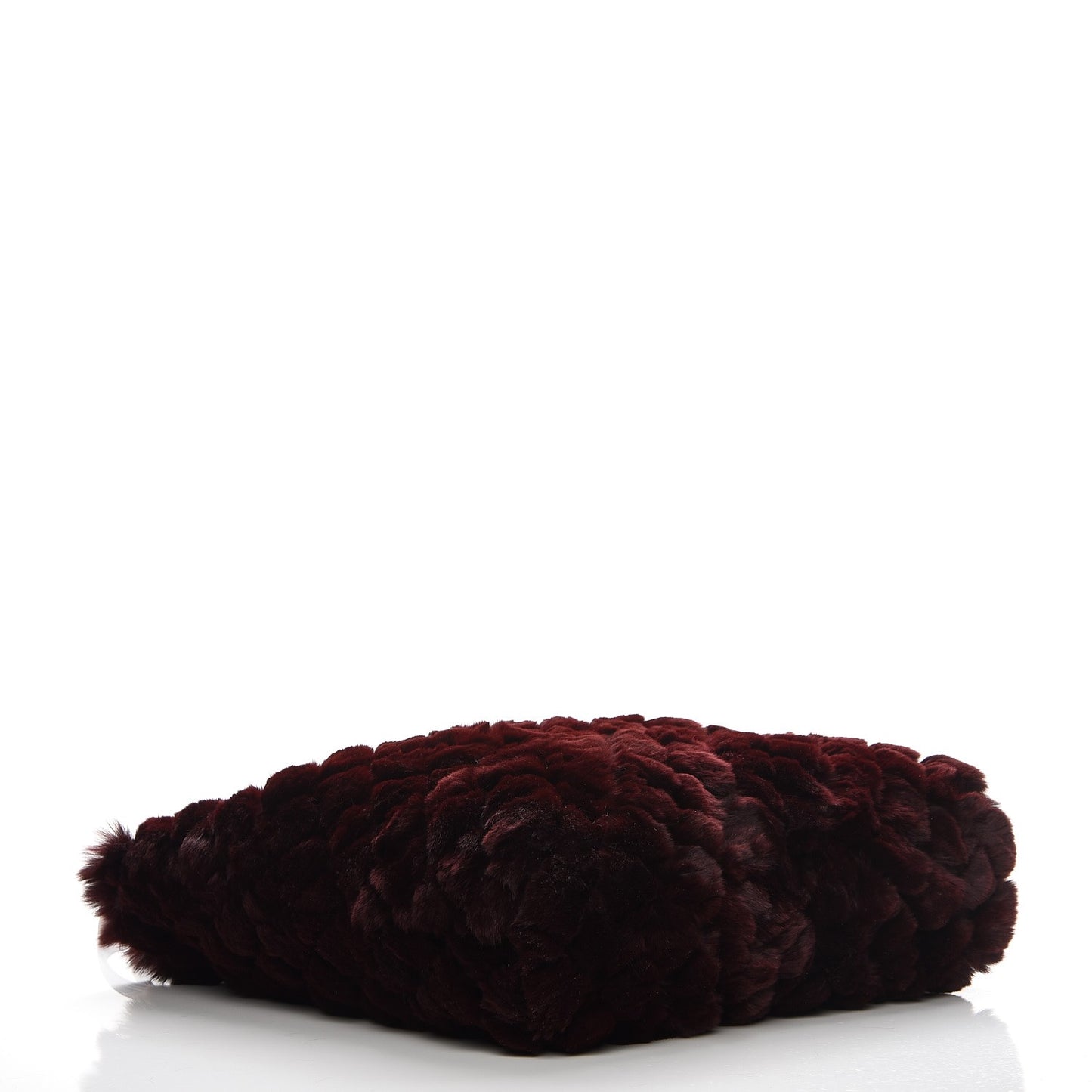 Rabbit Fur Quilted Pattern Shopping Tote Burgundy