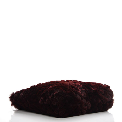 Chanel Rabbit Fur Quilted Pattern Shopping Tote Burgundy 5 of 8