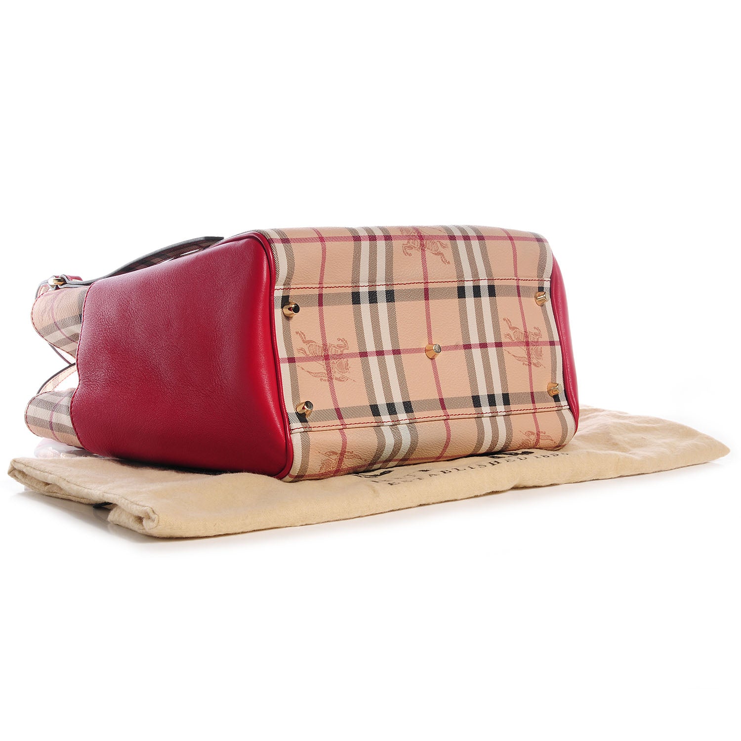 Burberry Haymarket Check Small Canterbury Tote Military Red 4 of 11