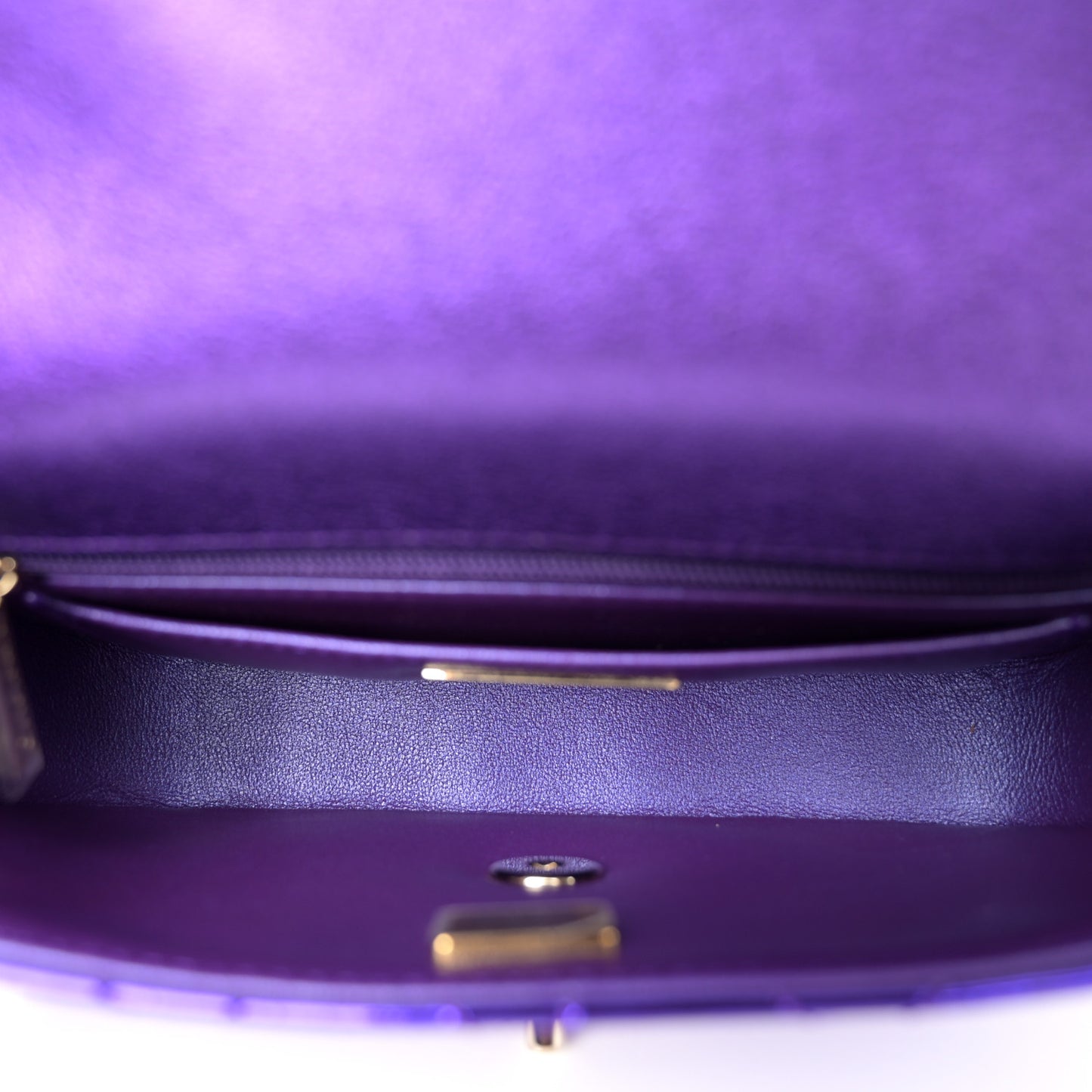 Mirror Calfskin Metallic Calfskin Quilted Hollywood Boulevard Mini Flap With Star Coin Purse Purple