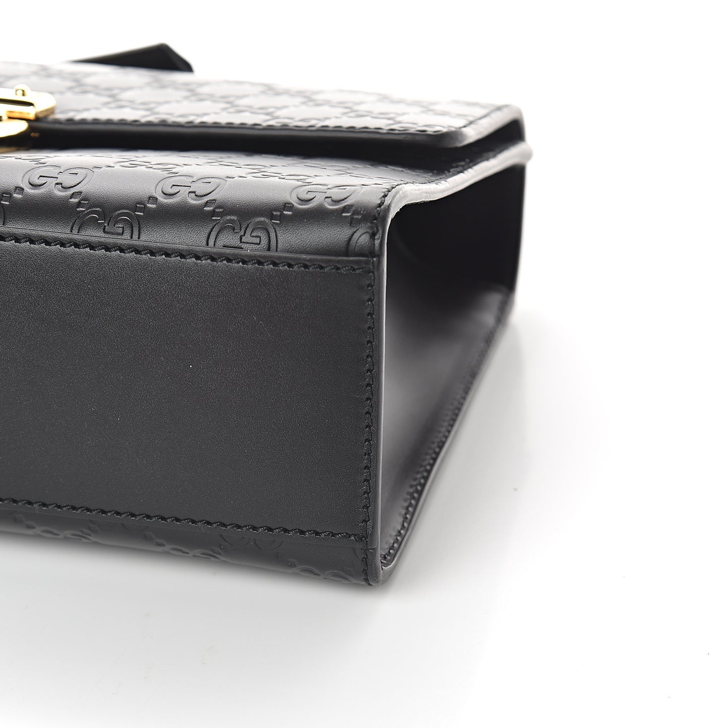 Guccissima Medium Padlock Shoulder Bag Black