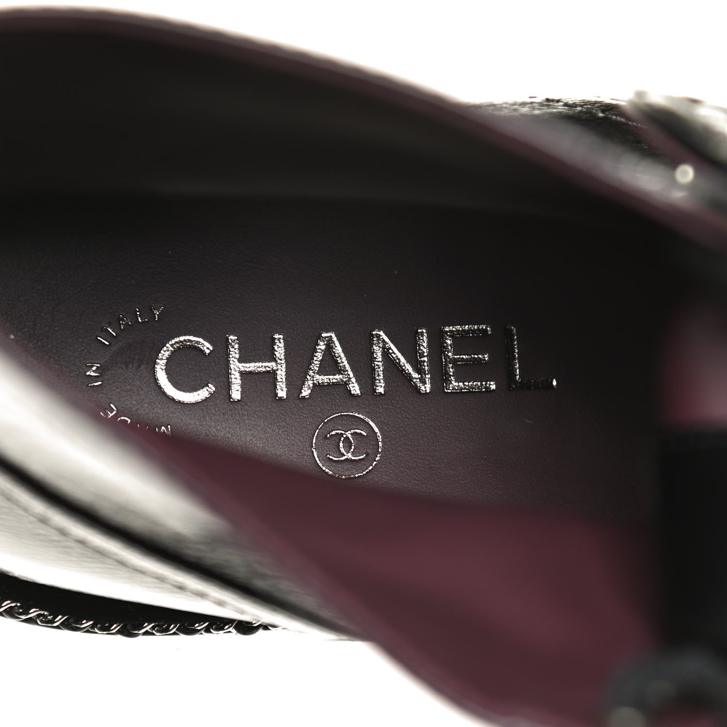 Chanel Crackled Calfskin Velvet Pearl Combat Short Boots 39.5 Black 9 of 11