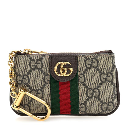 Gucci GG Supreme Monogram Web Ophidia Key Case Beige New Acero 1 of 7