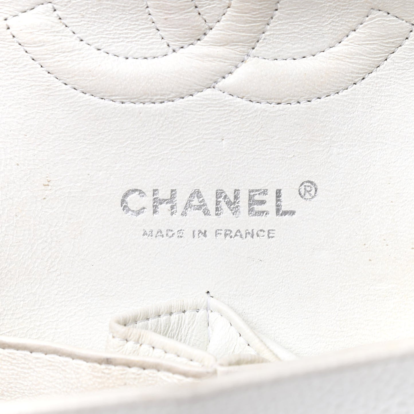 Caviar Quilted Medium Double Flap Bijoux Chain White